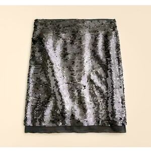 J. Crew Chiffon-lined Sequin Skirt Gray Women's 0 Party